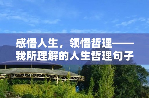 感悟人生,领悟哲理——我所理解的人生哲理句子