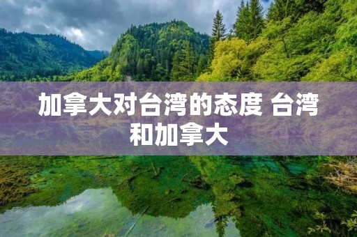 加拿大对台湾的态度 台湾和加拿大