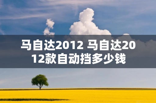 马自达2012 马自达2012款自动挡多少钱