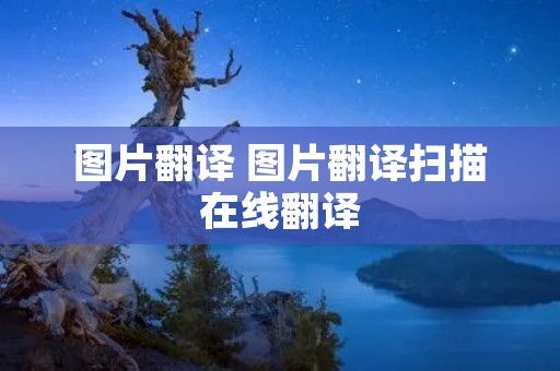 图片翻译 图片翻译扫描在线翻译
