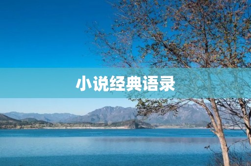 小说经典语录：穿越时空，留下永恒的思考