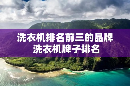 洗衣机排名前三的品牌 洗衣机牌子排名