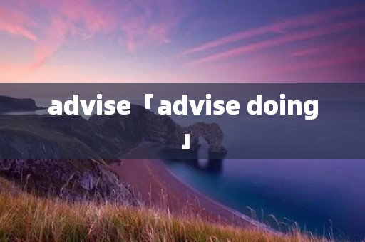 advise「advise doing」 advise「advise doing」
