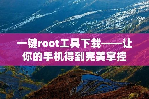 一键root工具下载——让你的手机得到完美掌控 一键root工具下载——让你的手机得到完美掌控