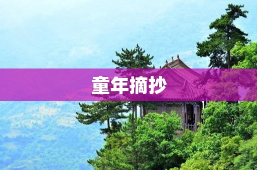 童年摘抄:那些年,我们一起长大的记忆