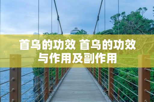 首乌的功效 首乌的功效与作用及副作用