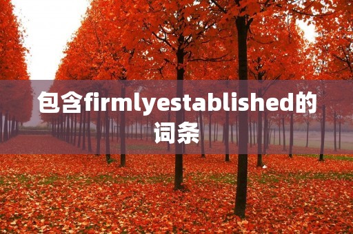包含firmlyestablished的词条 包含firmlyestablished的词条