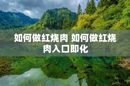 如何做红烧肉 如何做红烧肉入口即化