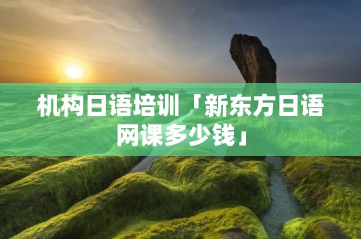 机构日语培训「新东方日语网课多少钱」