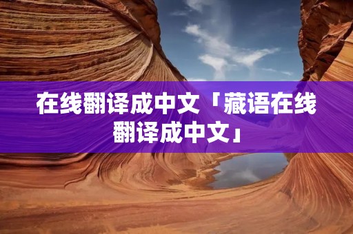 在线翻译成中文「藏语在线翻译成中文」