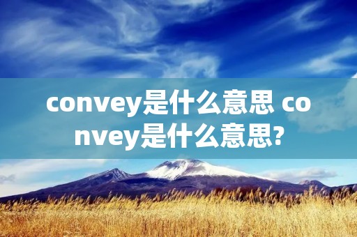 convey是什么意思 convey是什么意思?