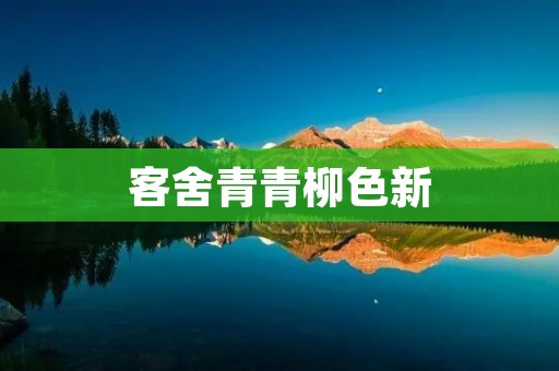 客舍青青柳色新:一段关于春天的美丽描写