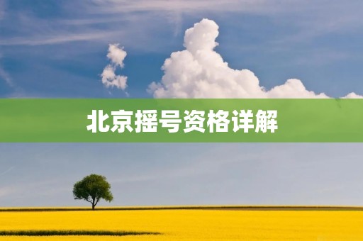 北京摇号资格详解 北京摇号资格详解