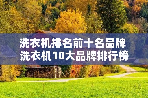 洗衣机排名前十名品牌 洗衣机10大品牌排行榜