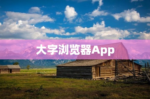 大字浏览器App:提升视力保护眼健康的必备工具 大字浏览器App:提升视力保护眼健康的必备工具