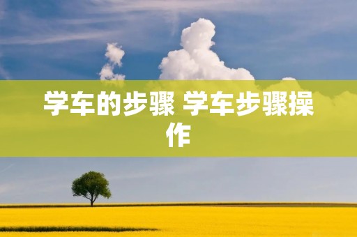 学车的步骤 学车步骤操作