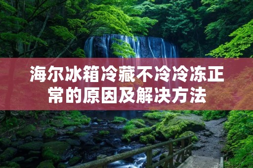 海尔冰箱冷藏不冷冷冻正常的原因及解决方法