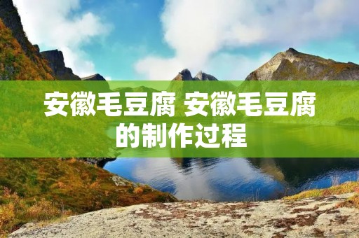 安徽毛豆腐 安徽毛豆腐的制作过程