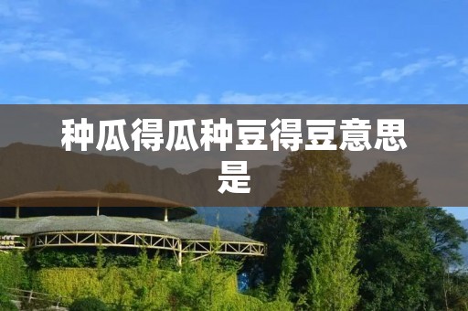 种瓜得瓜种豆得豆意思是:种植瓜果的种子将会长成瓜果,种植豆类的种子将会长成豆类植物。简而言之,你将会收获你所播种的作物。 种瓜得瓜种豆得豆意思是:种植瓜果的种子将会长成瓜果,种植豆类的种子将会长成豆类植物。简而言之,你将会收获你所播种的作物。