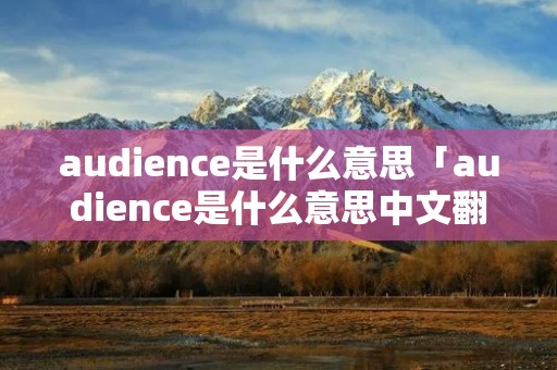 audience是什么意思「audience是什么意思中文翻译」 audience是什么意思「audience是什么意思中文翻译」