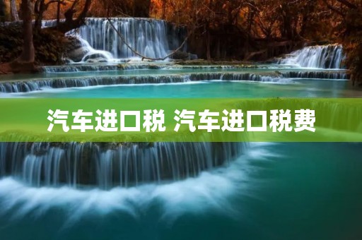 汽车进口税 汽车进口税费