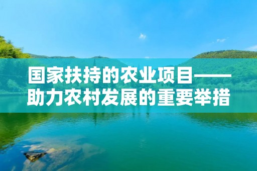 国家扶持的农业项目——助力农村发展的重要举措