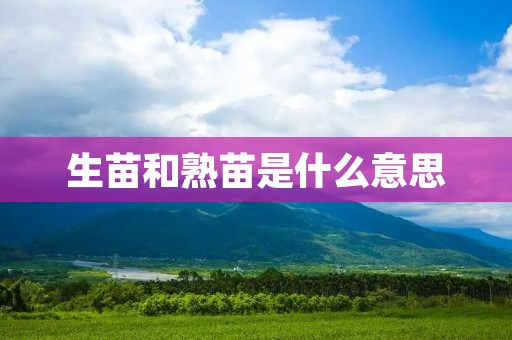 生苗和熟苗是什么意思