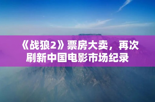 《战狼2》票房大卖,再次刷新中国电影市场纪录 《战狼2》票房大卖,再次刷新中国电影市场纪录