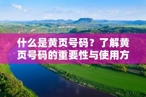 什么是黄页号码？了解黄页号码的重要性与使用方法