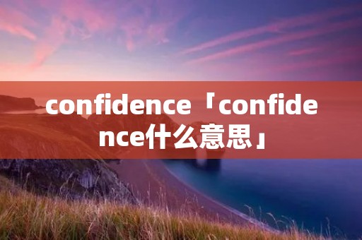 confidence「confidence什么意思」