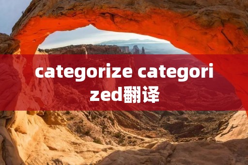 categorize categorized翻译
