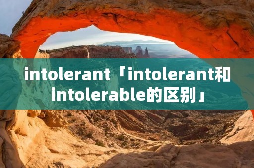 intolerant「intolerant和intolerable的区别」