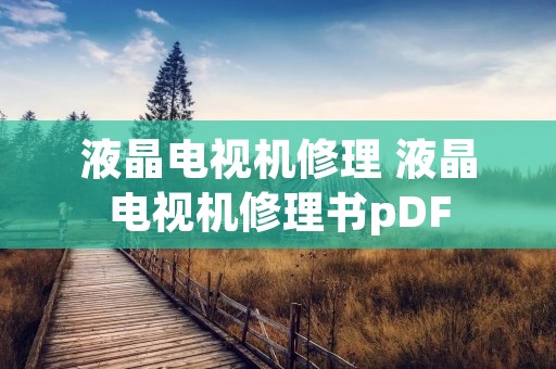 液晶电视机修理 液晶电视机修理书pDF 液晶电视机修理 液晶电视机修理书pDF