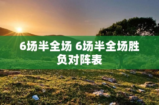 6场半全场 6场半全场胜负对阵表