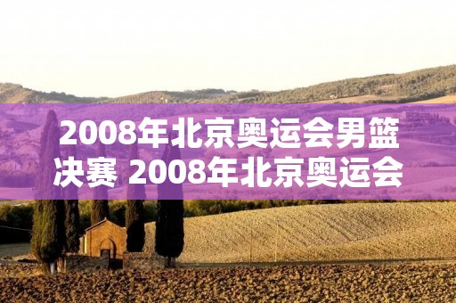2008年北京奥运会男篮决赛 2008年北京奥运会男篮决赛回放