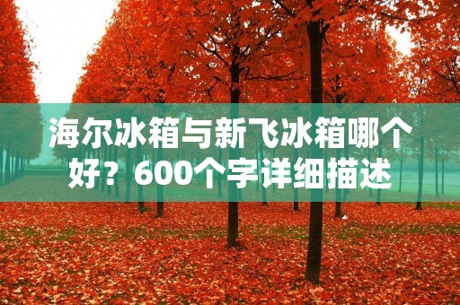 海尔冰箱与新飞冰箱哪个好？600个字详细描述