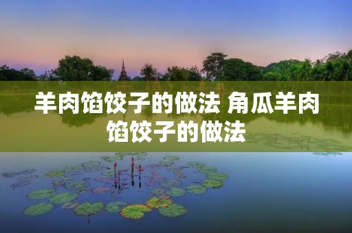 羊肉馅饺子的做法 角瓜羊肉馅饺子的做法