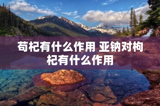 苟杞有什么作用 亚钠对枸杞有什么作用