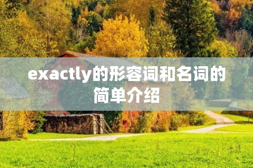 exactly的形容词和名词的简单介绍 exactly的形容词和名词的简单介绍