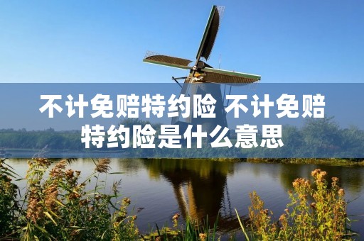 不计免赔特约险 不计免赔特约险是什么意思 不计免赔特约险 不计免赔特约险是什么意思
