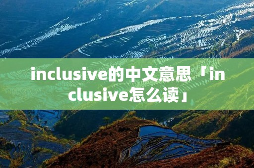 inclusive的中文意思「inclusive怎么读」