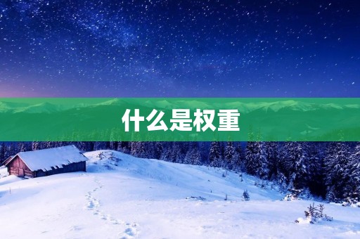 什么是权重