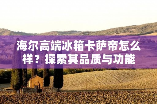 海尔高端冰箱卡萨帝怎么样？探索其品质与功能