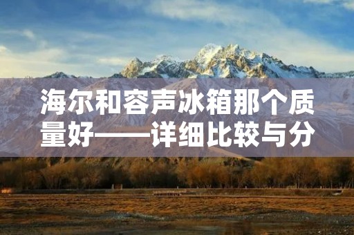 海尔和容声冰箱那个质量好——详细比较与分析