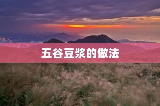 五谷豆浆的做法：打造营养丰富的健康早餐选择