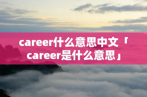 career什么意思中文「career是什么意思」