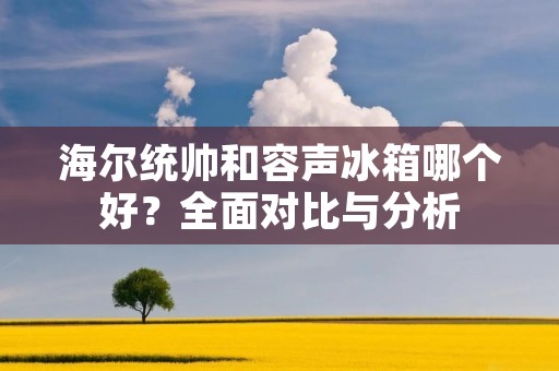 海尔统帅和容声冰箱哪个好?全面对比与分析 海尔统帅和容声冰箱哪个好?全面对比与分析