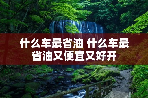什么车最省油 什么车最省油又便宜又好开