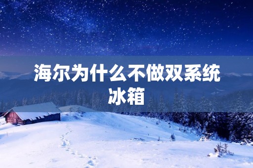 海尔为什么不做双系统冰箱 海尔为什么不做双系统冰箱