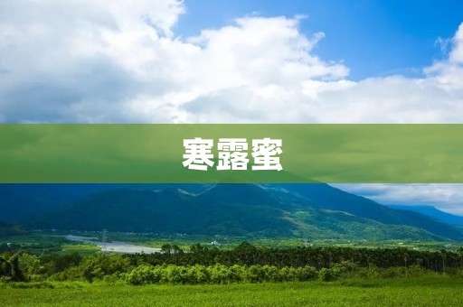 寒露蜜：秋日里的甜蜜滋味